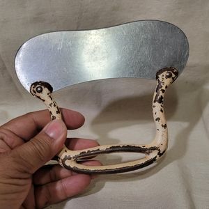 PRIMITIVE VOOS 19TH CENTURY DOUGH CHOPPER CAST IRON STAINLESS STEEL CURVED BLADE